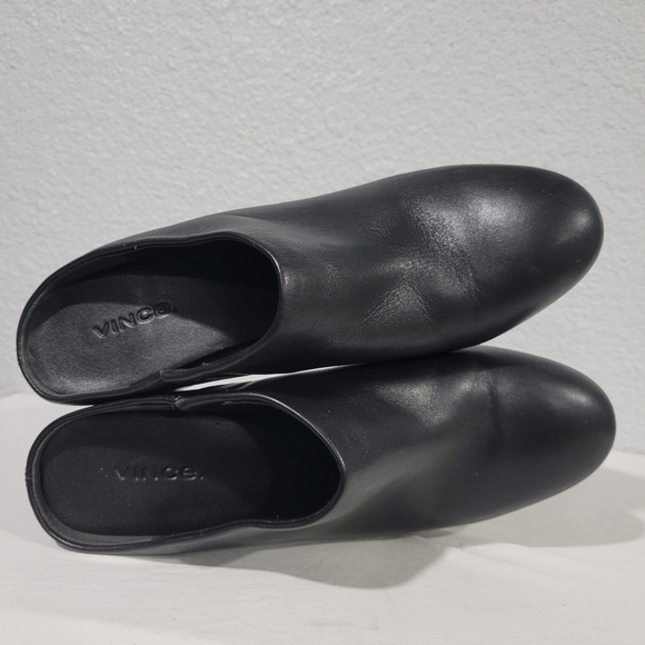 Vince Womens Black Tala Leather Slip On Mule Heel - Picture 2 of 9